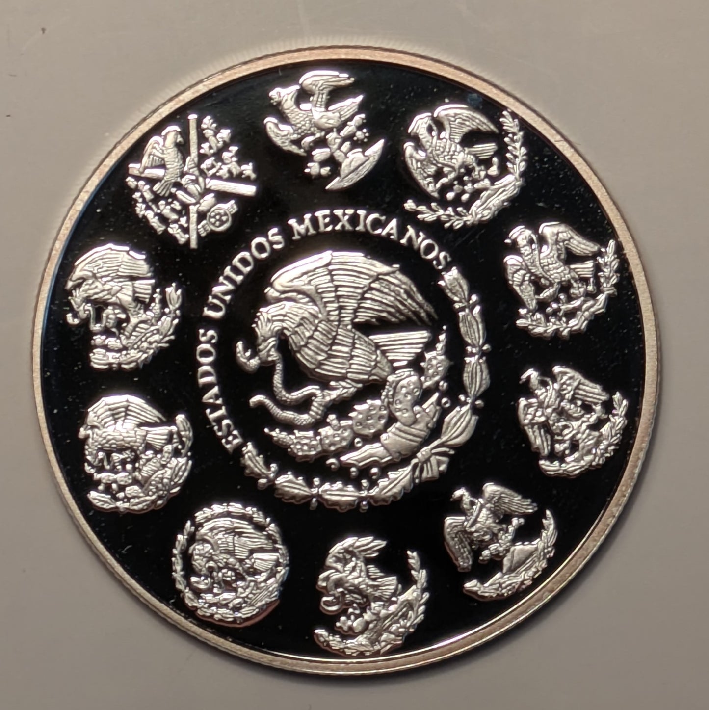 MEXICO, Mexico ~ Chichén Itzá Serie ~ Casa De Las Monjas (The Nunnery) ~ 5 Pesos ~ Non-Circulating ~ Proof ~ Seven Wonders of the World commemorative ~ KM-945