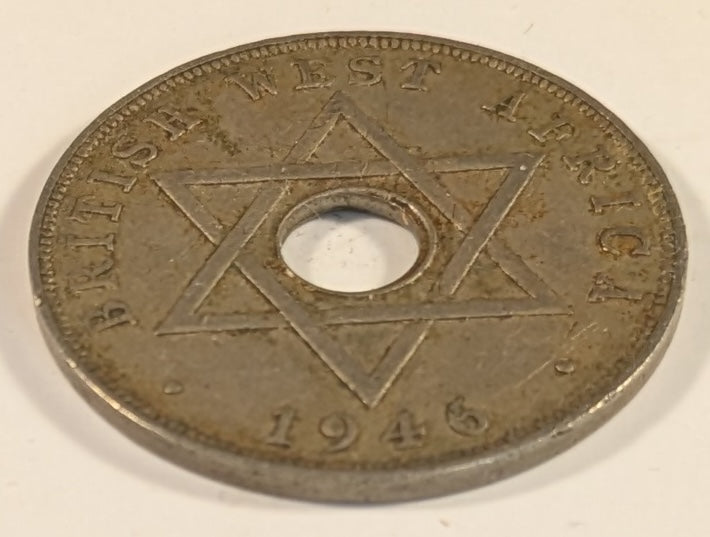 BRITISH WEST AFRICA, George VI ~ 1946-SA ~ Penny ~ Struck at the South African mint in Pretoria. This is the rarest of all regular BWA pennies ~ Y-24, KM-19 ~ Toned VF