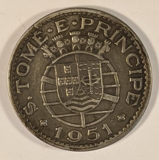 SAINT THOMAS & PRINCE, Portuguese Colony ~ 1951 ~ Escudo ~ One year type ~ Seldom seen ~ Y-11, KM-11 ~ EF
