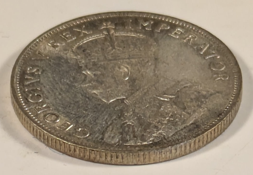 SOUTH AFRICA, Union of So. Africa, Dominion ~ 1928 ~ 1 Florin ~ Crowned bust of George V left ~ Arms divides date. Denomination as FLORIN. ~ Y-20, KM-18 ~ EF