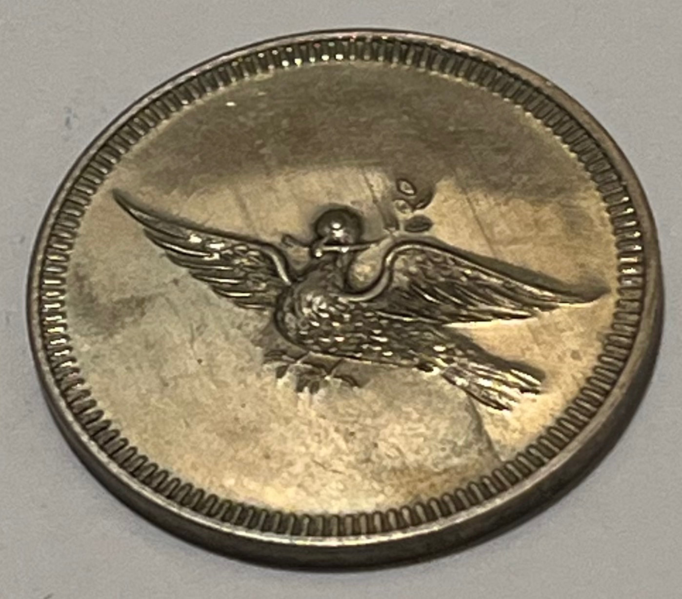 SOUTH AFRICA, Griquatown ~ ND (1970s?) ~ Silver 100 Pence ~ Fantasy Missionary issue ~ GRIQUA above 100, TOWN below ~ Dove with olive branch ~ 6.42g ~ Bruce-X1 ~ Toned Unc