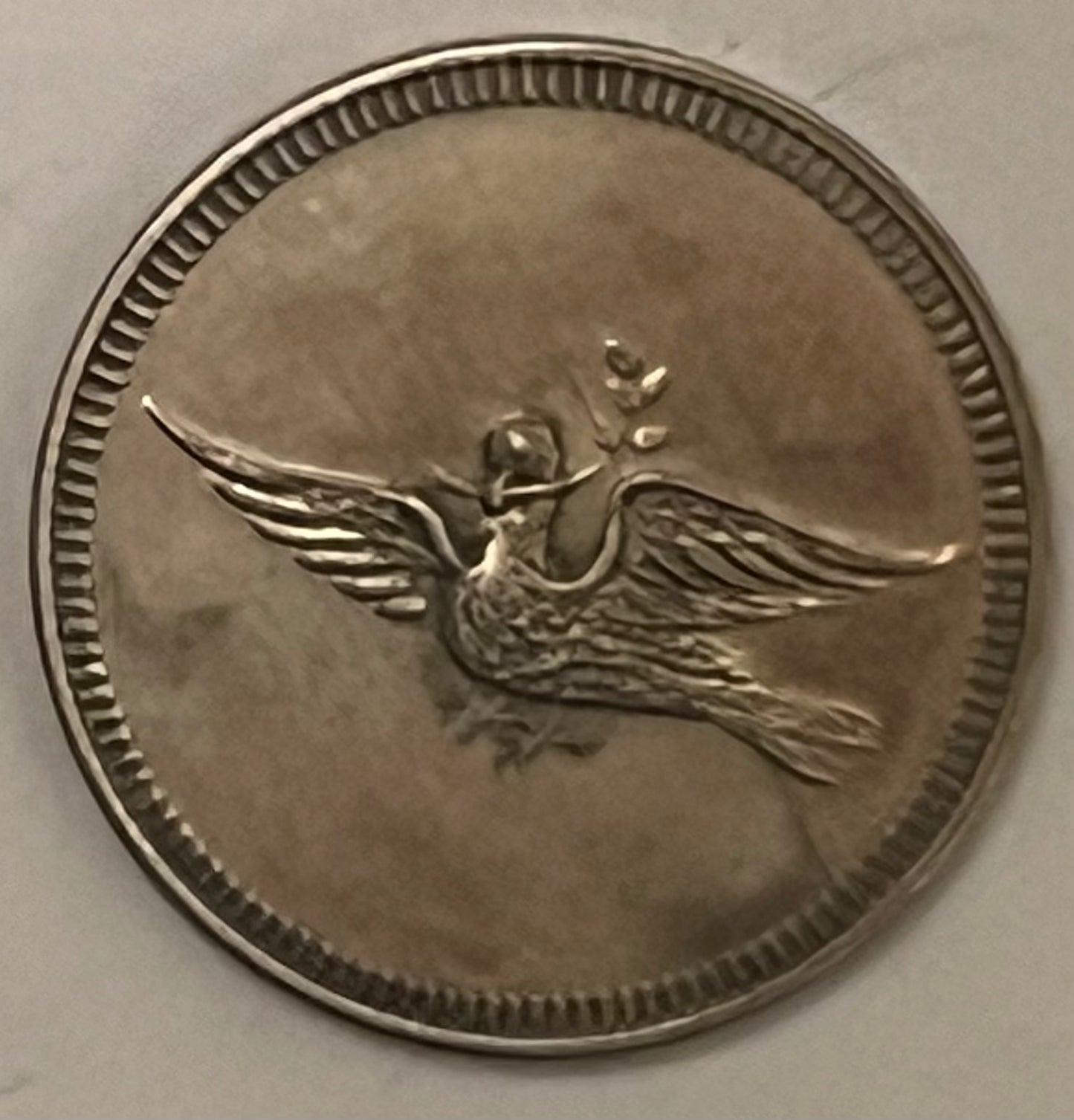 SOUTH AFRICA, Griquatown ~ ND (1970s?) ~ Silver 100 Pence ~ Fantasy Missionary issue ~ GRIQUA above 100, TOWN below ~ Dove with olive branch ~ 6.42g ~ Bruce-X1 ~ Toned Unc