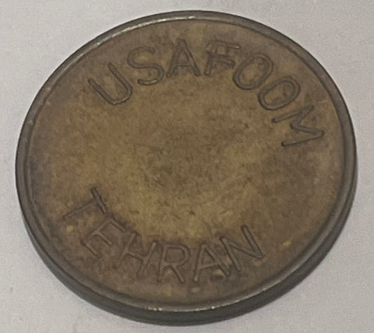 IRAN, Tehran ~ "USAFOOM TEHRAN" ~ Brass 24mm ~ Military token