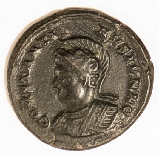 ROME, Constantine II ~ 337-340 (as Caesar 317-337) ~ Æ Centenionalis (2.96g) of London ~ Helmeted and cuirassed bust left ~ Globe on altar inscribed VOT IS XXX in 3 lines, PLON in ex., legend around. Ex Bill Porter ~ RIC-7, 287, SR-17149 ~ Nice VF