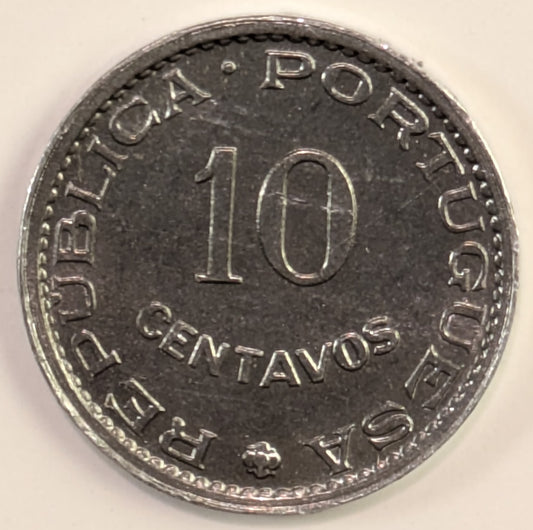 PORTUGUESE GUINEA, One year type ~ 1973 ~ 10 Centavos ~ Y-12, KM-12 ~ BU