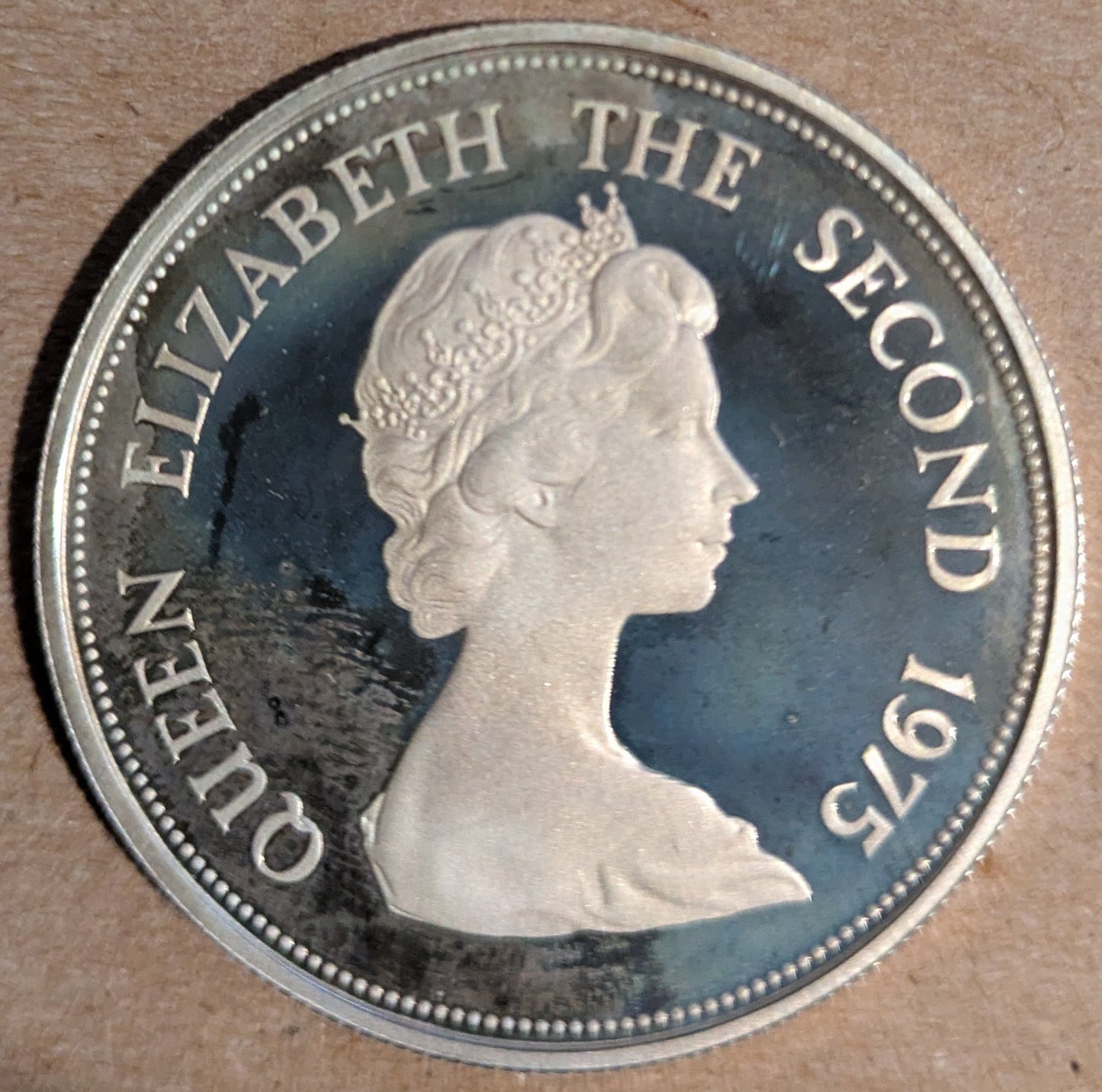 MAURITIUS, Commonwealth, Elizabeth II ~ 1975 ~ 25 Rupees ~ One year type. Conservation Series. Butterfly and flowers ~ uend. Heavy .925 type ~ KM-40a, Y-34a ~ Gem Proof